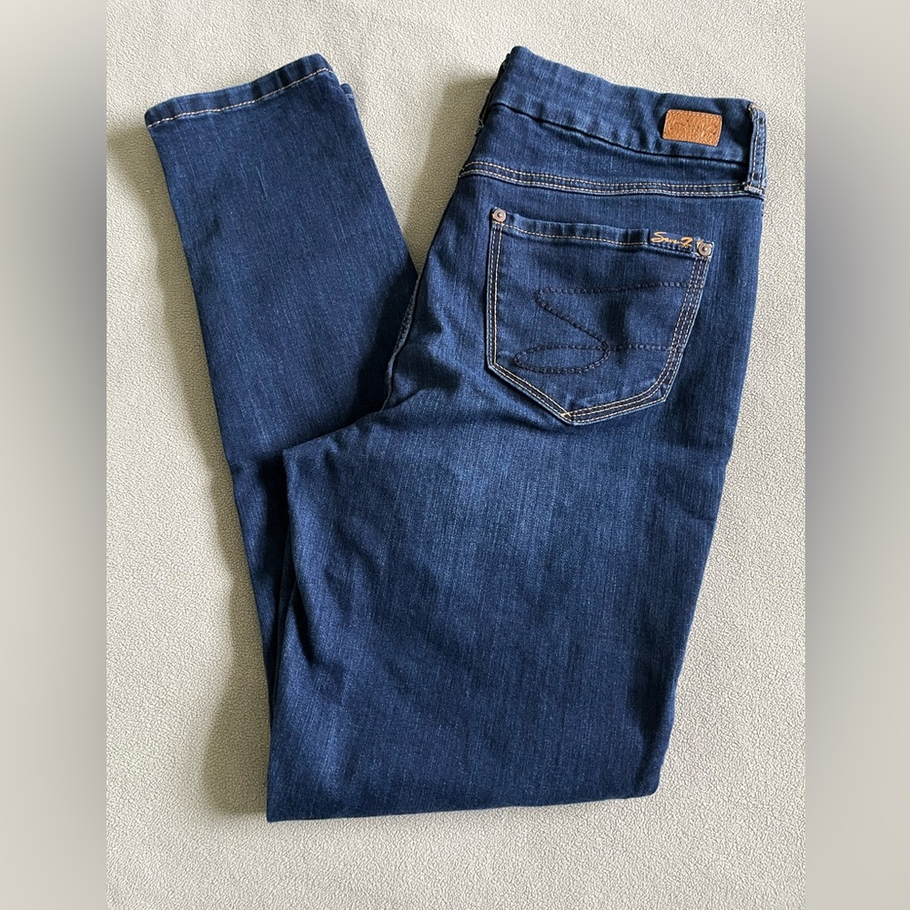 7 For All Mankind Tummyless High Rise Skinny Jeans Size 10 Denim Women's